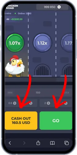 Cash out gebruiken om de winst te verzilveren in de Chicken Road demo